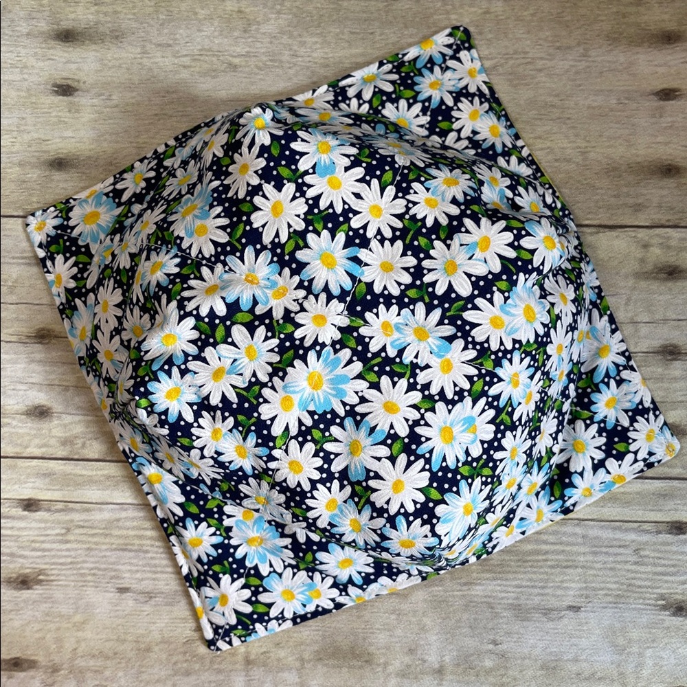 Microwave Bowl Cozy Daisies Cotton Both Sides Fabric Bowl